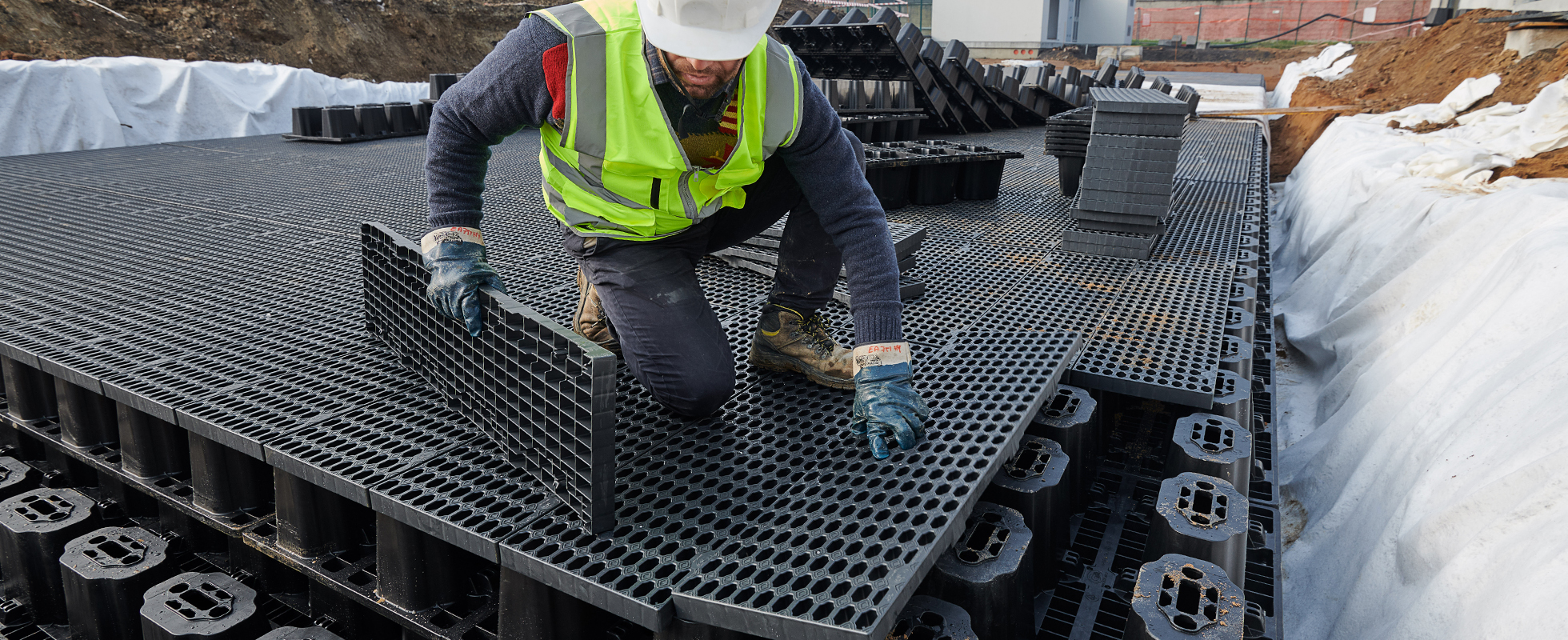 4 Geoplast Drainpanel en la sede de Sea Vision, Pavía, Italia